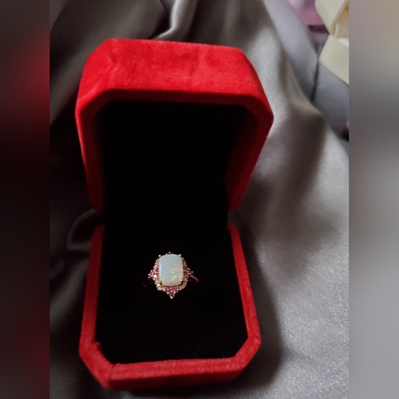 New & unworn 14K Opal Ruby Diamond Accent. Rose Gold - Size 7. - Picture 7 of 7